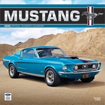 Calendar Ford Mustang Official 2026 12 X 24 Inch (Hanging) Monthly Square Wall Calendar Foil Stamped Cover Plastic-Free Book