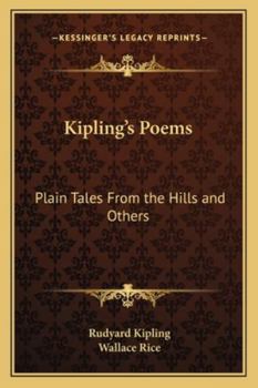 Paperback Kipling's Poems: Plain Tales From the Hills and Others Book