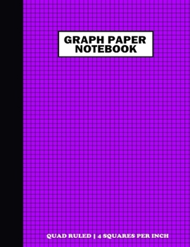 Paperback Graph Paper Notebook. Quad Ruled-4 Squares Per Inch: Grid Notebook/Grid Paper Journal 8.5x11 in. Violet Book