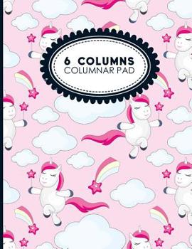 Paperback 6 Columns Columnar Pad: Account Book Ledger, Accounting Notebook Ledger, Ledger For Accounting, Cute Unicorns Cover, 8.5 x 11, 100 pages Book