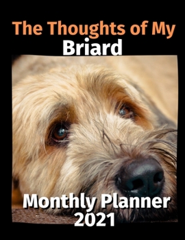 Paperback The Thoughts of My Briard: Monthly Planner 2021 Book