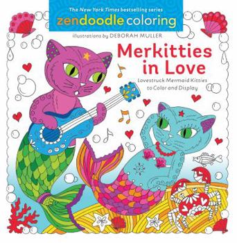 Paperback Zendoodle Coloring: Merkitties in Love: Lovestruck Mermaid Kitties to Color and Display Book