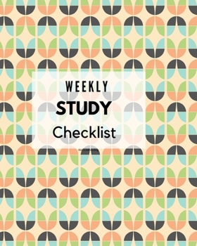 Paperback Weekly Study Checklist: Retro Pattern Design Cover (8 x 10 inches) 120 pages Book