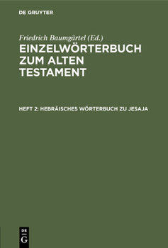 Hardcover Hebräisches Wörterbuch Zu Jesaja [German] Book