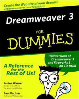 Paperback Dreamweaver 3 for Dummies [With CDROM] Book