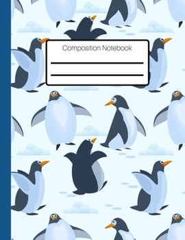 Composition Notebook:A Cute Penguin Patterned Wide Ruled Lined Journal: Wide Blank Lined Notebook for Teens Kids Students Adults. Home School or College use