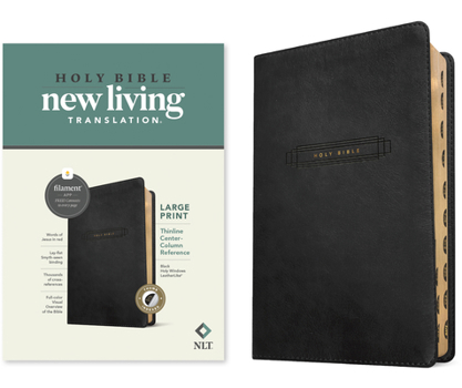 Imitation Leather NLT Large Print Thinline Center-Column Reference Bible, Filament Enabled (Leatherlike, Black Holy Windows, Indexed, Red Letter) [Large Print] Book