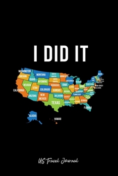 US Travel Journal: Solo Traveler Map American Travel Addict Cool Christmas Gift - Black Dotted Dot Grid Bullet Notebook - Diary, Planner, Gratitude, Writing, Goal, Log Journal - 6x9 120 pages