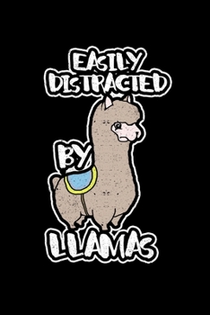 Easily Distracted By Llamas: College Ruled Lined Writing Notebook Journal, 6x9, 120 Pages