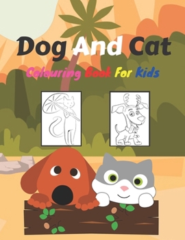 Paperback dog and cat: Cute Coloring Pages For kids Book