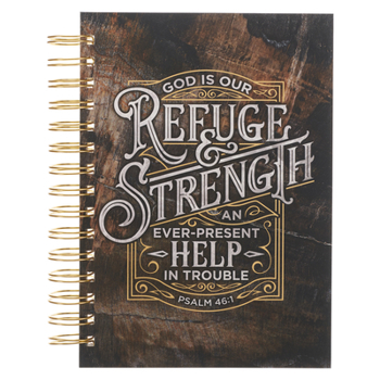 Spiral-bound Christian Art Gifts Journal W/Scripture for Men/Women God Is Our Refuge and Strength Psalm 46:1 Bible Verse Brown 192 Ruled Pages, Large Hardcover Not Book