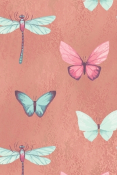 Notebook: 150 Thin-Lined Pages, Great for Students, Teachers, Professors, Dreamers, and Anyone Who Writes, Watercolour Butterflies on Peachy-Pink Cover