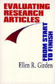 Paperback Evaluating Research Articles from Start to Finish Book