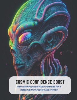 Paperback Cosmic Confidence Boost: Intricate Grayscale Alien Portraits for a Relaxing and Creative Experience Book