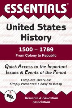 Paperback United States History: 1500 to 1789 Essentials Book