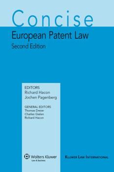 Hardcover Concise Commentary of European Patent Law - Second Edition Book