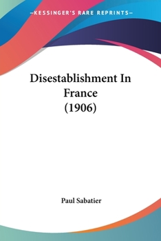 Paperback Disestablishment In France (1906) Book