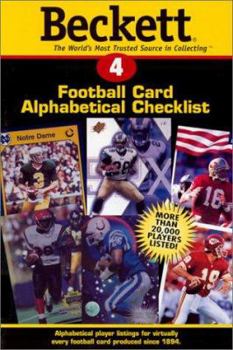 Paperback Beckett Football Card Alphabetical Checklist Book