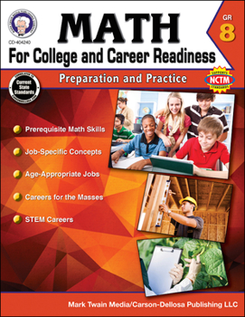 Paperback Math for College and Career Readiness, Grade 8: Preparation and Practice Book