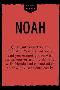 Paperback Noah: Personalized Name with Citation Cover Notebook: Perfect Gift for Boys and Man Book