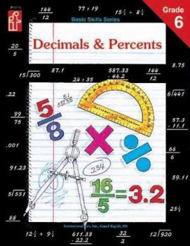 Paperback Decimals and Percents, Grade 6 Book