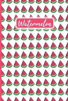 WATERMELON Composition Notebook: Black & White Lined Diary 6x9 Watermelon Summer Themed 100 Pages Journal for Birthday Gift for Twins Kids Girls Boys Women