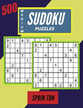 Paperback 500 Medium Sudoku Puzzles: Awaken Your Brain Puzzle Gift For Sudoku Lovers [Large Print] Book