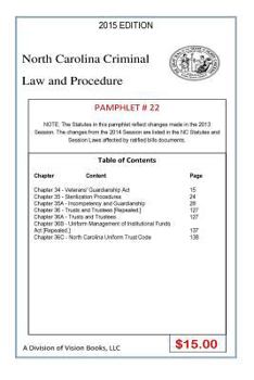 Paperback North Carolina Criminal Law and Procedure-Pamphlet 22 Book