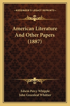 Paperback American Literature And Other Papers (1887) Book