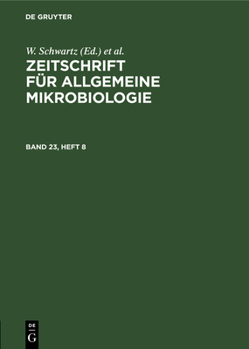 Hardcover Zeitschrift Für Allgemeine Mikrobiologie. Band 23, Heft 8 [German] Book