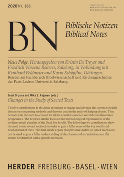 Changes in the Study of Sacred Texts: Biblische Notizen Band 186