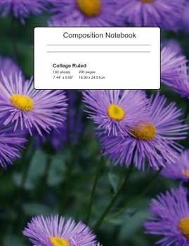 Paperback Composition Notebook, College Ruled: Purple Flowers, Floral Design Book