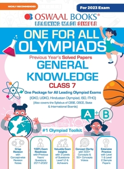 Oswaal One For All Olympiad Previous Years' Solved Papers, Class-7 General Knowledge Book (For 2023 Exam)