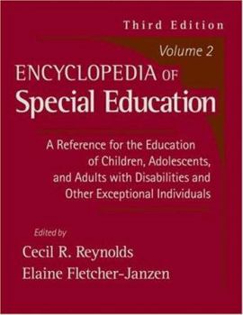 Hardcover Encyclopedia of Special Education, Volume 2: A Reference for the Education of Children, Adolescents, and Adults with Disabilities and Other Exceptiona Book