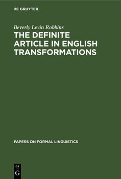 Hardcover The Definite Article in English Transformations Book