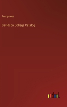 Hardcover Davidson College Catalog Book