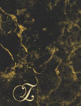 Paperback Z: College Ruled Monogrammed Gold Black Marble Large Notebook Book