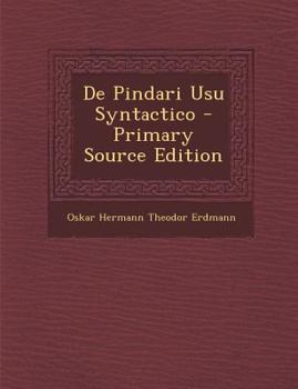 Paperback de Pindari Usu Syntactico [Latin] Book