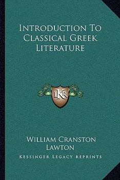 Paperback Introduction To Classical Greek Literature Book