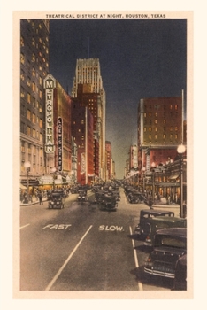 Paperback Vintage Journal Night, Theatre District, Houston, Texas Book