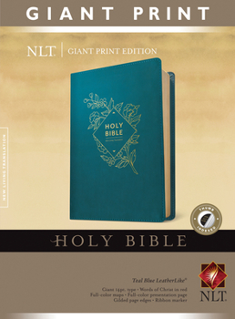 Imitation Leather Holy Bible, Giant Print NLT (Red Letter, Leatherlike, Teal Blue, Indexed) [Large Print] Book