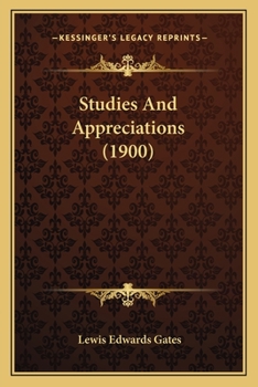 Paperback Studies And Appreciations (1900) Book