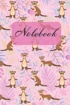 Paperback Notebook: Cute Ferrets Sweet Pink Color - Diary / Notes / Track / Log / Journal, Book Gifts For Women Men Kids Teens Girls Boys Book