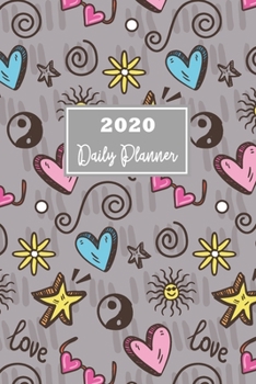 2020 Daily Planner: 12 Month : January 1 2020 - December 31 2020 Diary / 365 Pages - ( Daily Hourly Planner ) Page A Day With Cute Doodle Pattern Cover