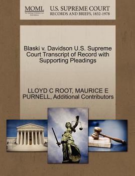 Paperback Blaski V. Davidson U.S. Supreme Court Transcript of Record with Supporting Pleadings Book