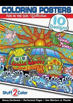 Paperback Fun In The Sun - Premium Coloring Poster Tablet Book (10 Designs) Book