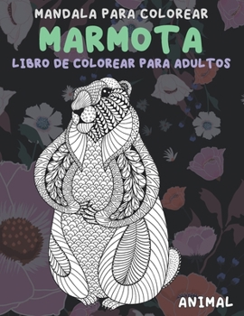 Paperback Libro de colorear para adultos - Mandala para colorear - Animal - Marmota [Spanish] Book