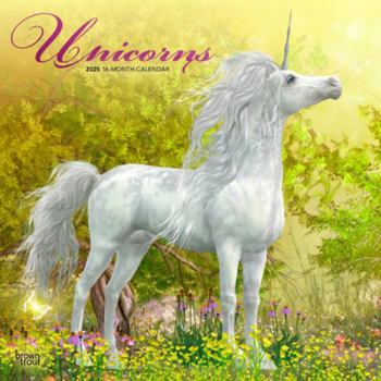 Calendar Unicorns 2025 12 X 24 Inch Monthly Square Wall Calendar Foil Stamped Cover Plastic-Free Book