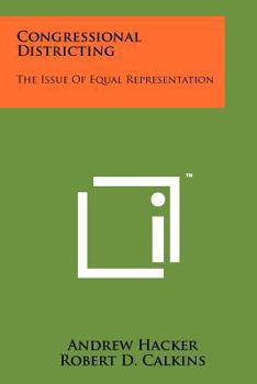 Paperback Congressional Districting: The Issue of Equal Representation Book