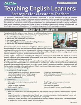 Paperback Teaching English Learners: Strategies for Classroom Teachers Book